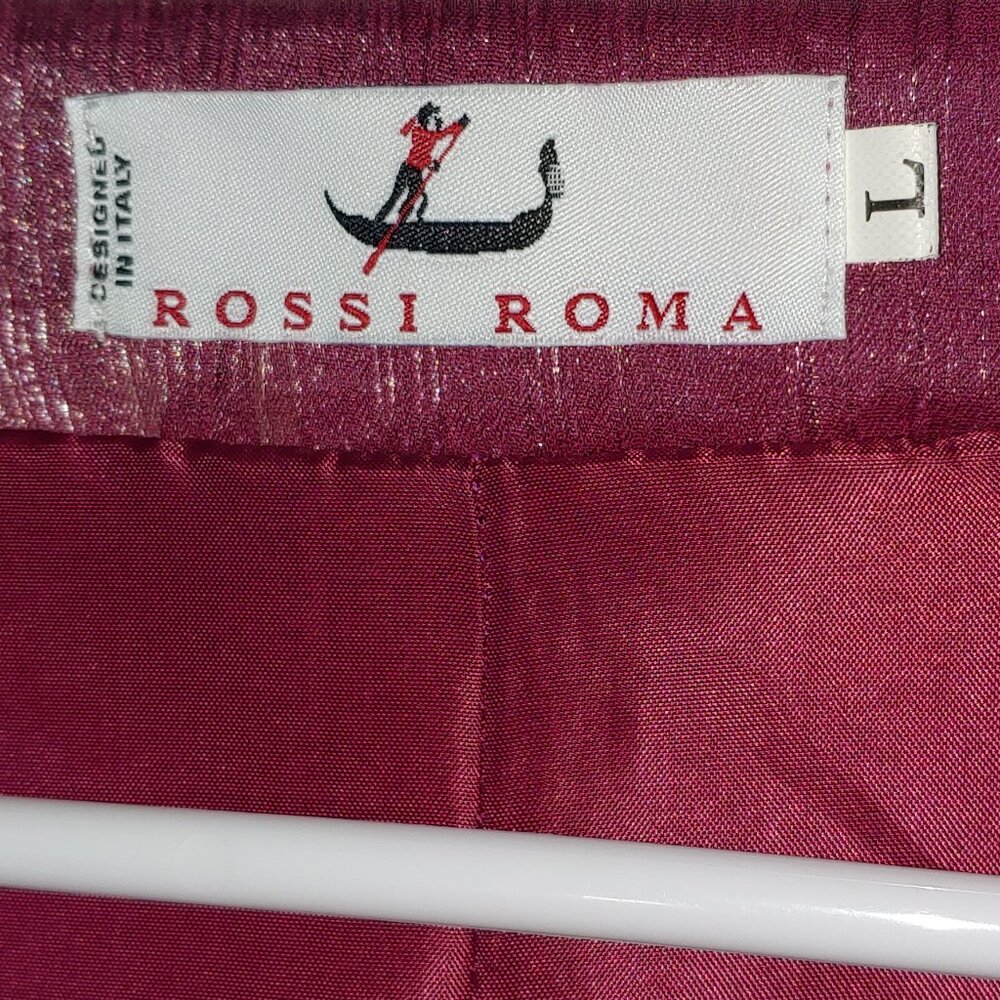 Rossi Roma Formal Silk Blend One Button Jacket Size L Pink - Picture 2 of 4
